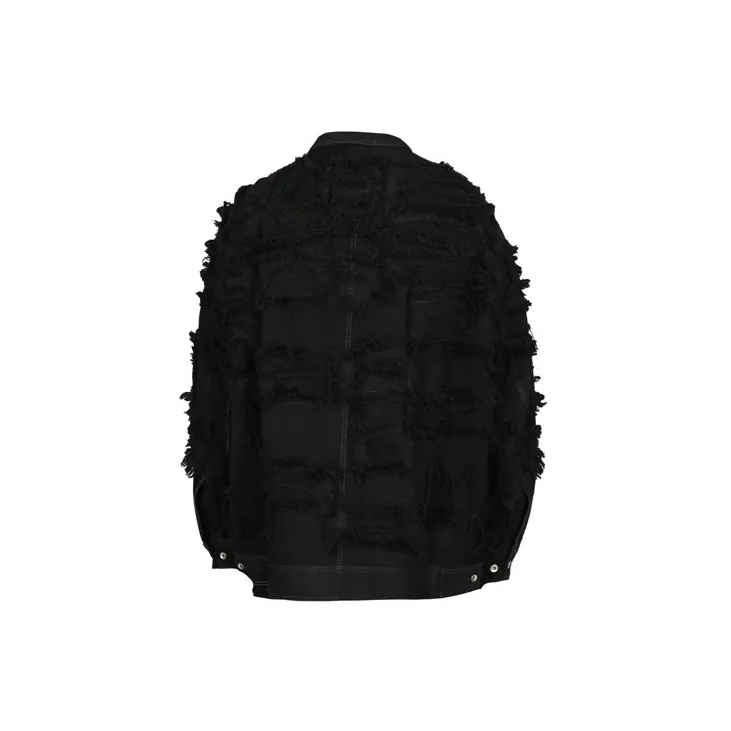 Rick Owens DRKSHDW Button up Frayed edge Denim Jacket-1