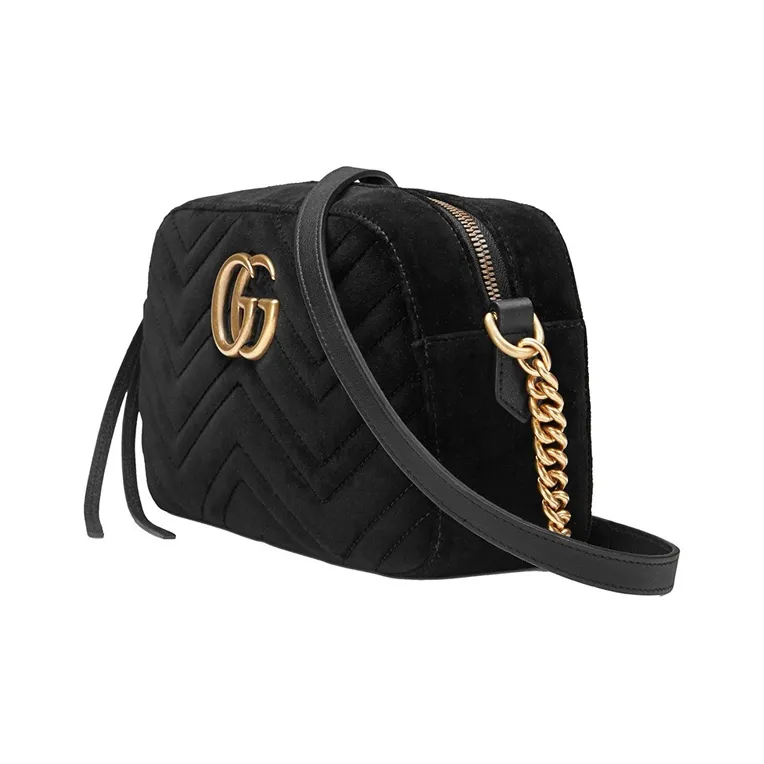 GUCCI Velvet Camera Bags Crossbody Bag Shoulder Bag Women's Black-1
