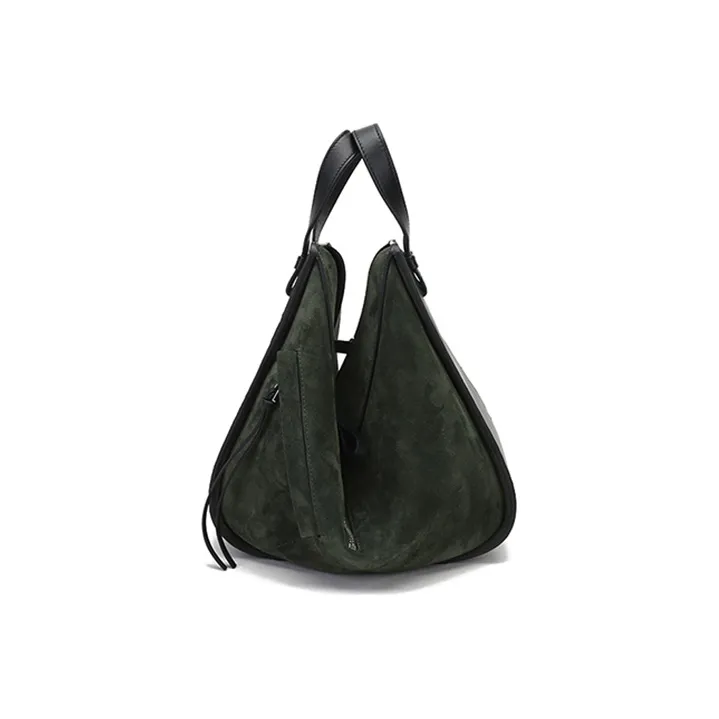 LOEWE Hammock Cow Leather Hammock Bag, One Shoulder Handbag Women's Vintage Green-2