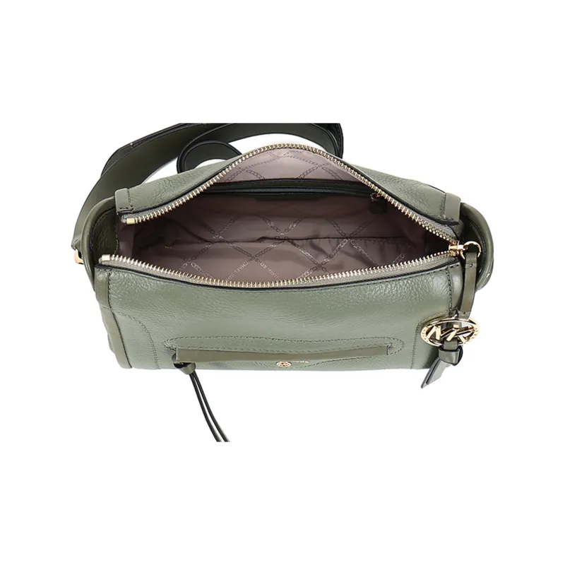 MICHAEL KORS Carine Leather Crossbody Bags Shoulder Bags Large Size Women's Army Green-5