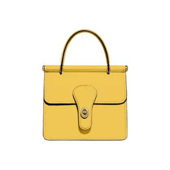 COACH Willis Leather Shoulder Bag Crossbody Bag Handbag Small Size Women's Yellow
