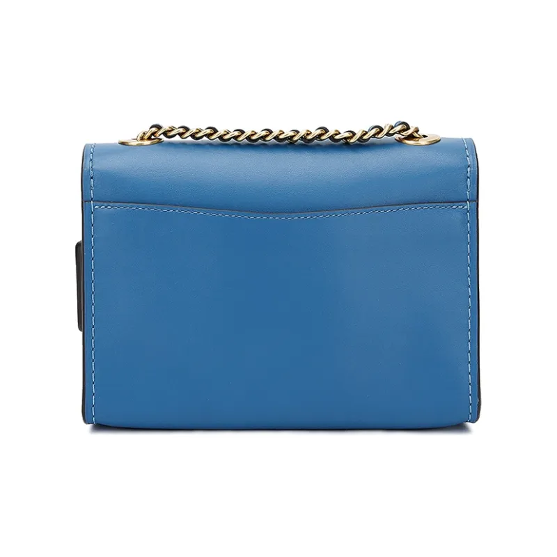 COACH Parker Leather Chain Bag Shoulder Bag Crossbody Bag Small Size Women's Carolina Blue-1