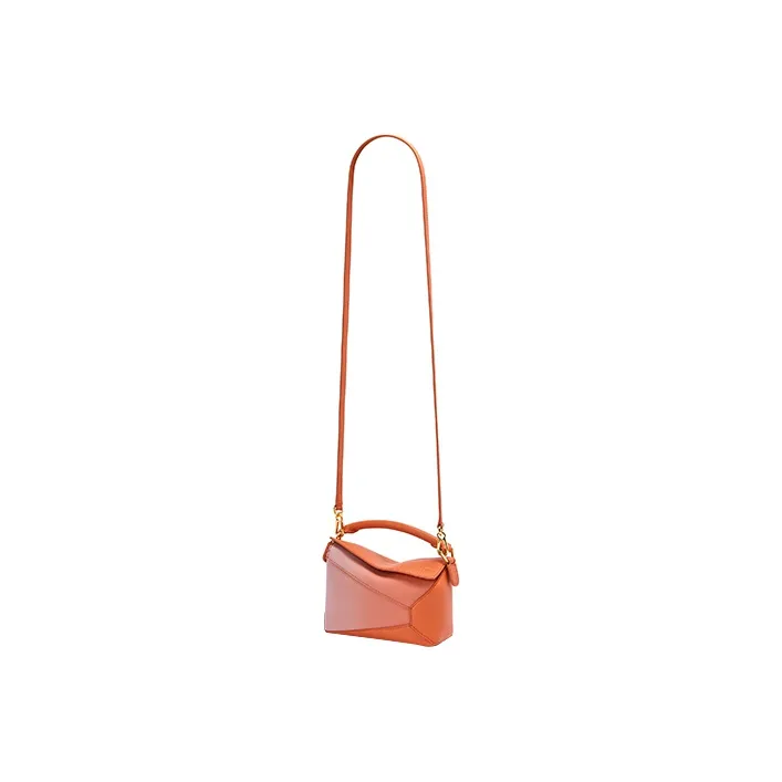 LOEWE Puzzle Nappa Calfskin Shoulder Bag Crossbody Bag Mini Women's Coral Red/Light Pink-1