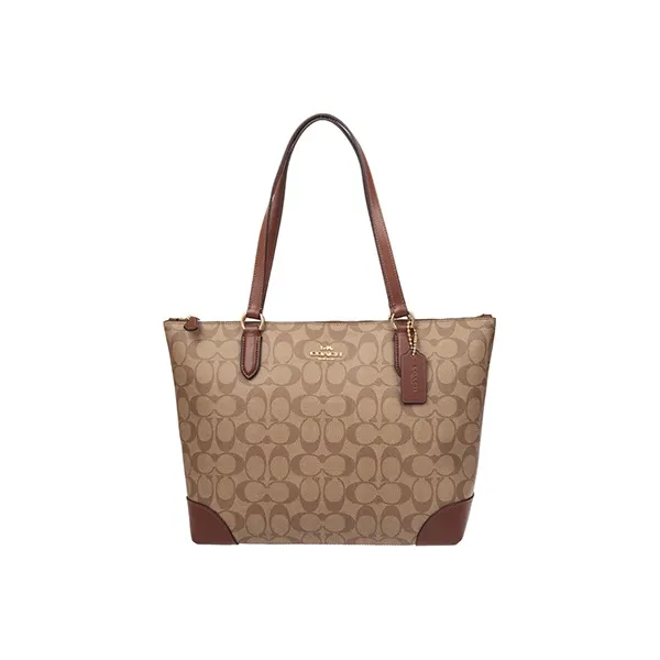 COACH PVC Tote Medium Size Women's Dark Brown & Brown Monogram-0