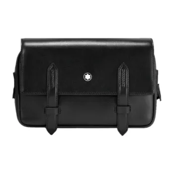 MONTBLANC Meisterstuck Leather Messenger Bag, Crossbody Bag, Shoulder Bag Men's Black
