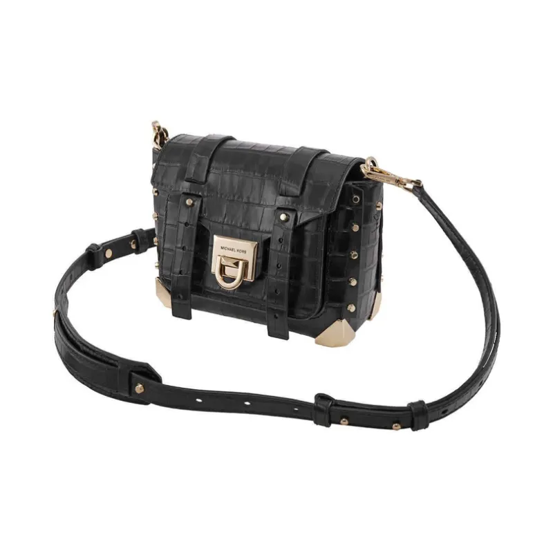 MICHAEL KORS Manhattan Cow Leather Shoulder Bag Crossbody Bag Women's Black-1