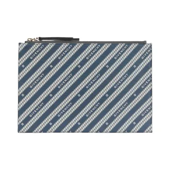 Givenchy Coated Canvas BOND Clutch Medium Size Women's Electric Glow Blue