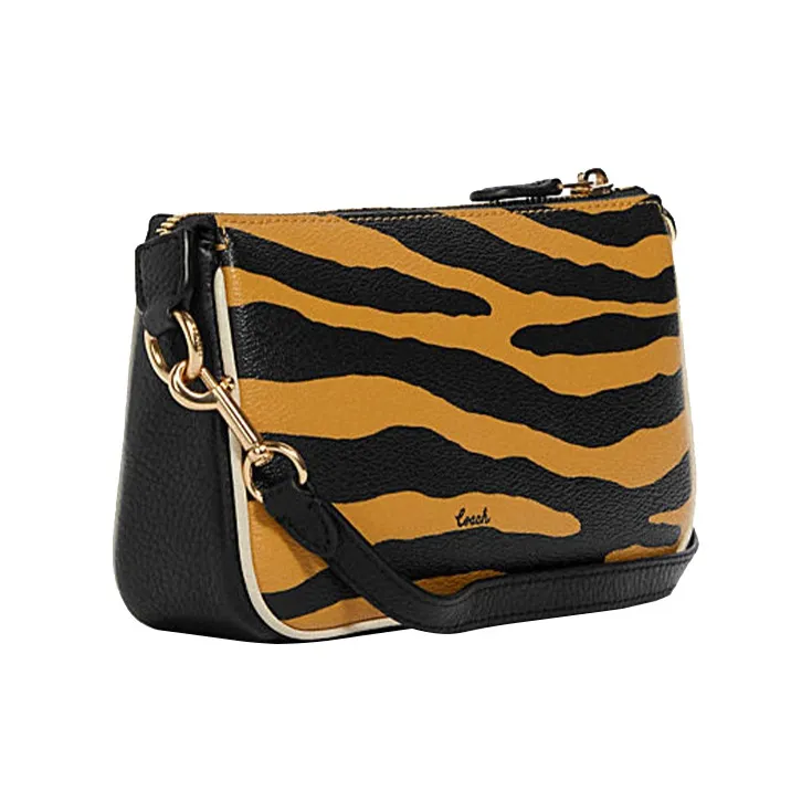 COACH Nolita Coated Canvas With Leather Pochette, Shoulder Bag, Clutch Trumpets Women's Yellow/Black-2