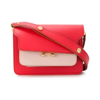 MARNI Trunk Genuine Leather Shoulder Bag Small Size Women's Red