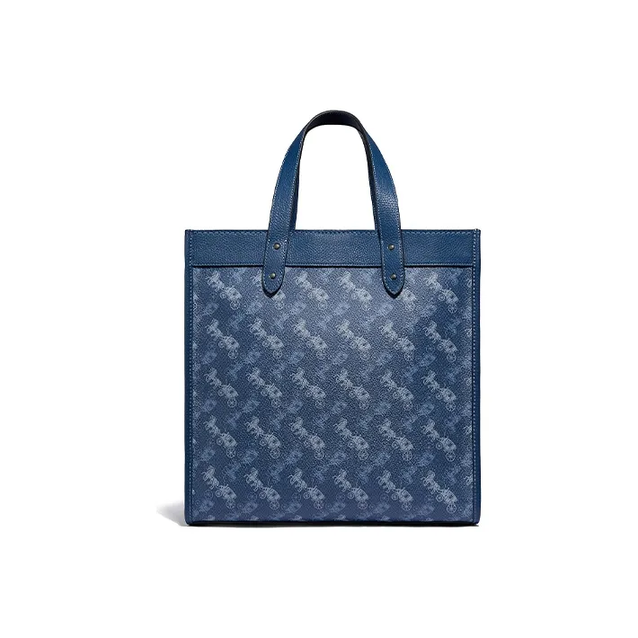COACH Field Leather Tote Bag, Shopping Bag, Shoulder Bag, Crossbody Bag, Handbag Tubas Women's Blue-2