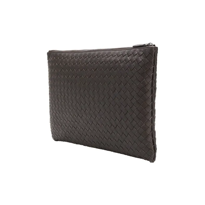 Bottega Veneta Sheepskin Clutch Large Size Unisex Brown-1