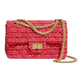 CHANEL 2.55 Cow Leather Crossbody Bag, Shoulder Bag Women's Red