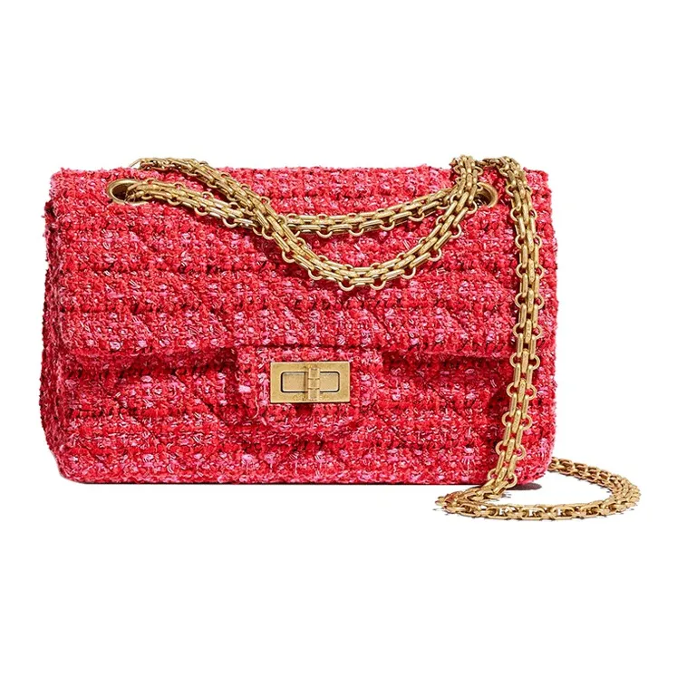 CHANEL 2.55 Cow Leather Crossbody Bag, Shoulder Bag Women's Red-0