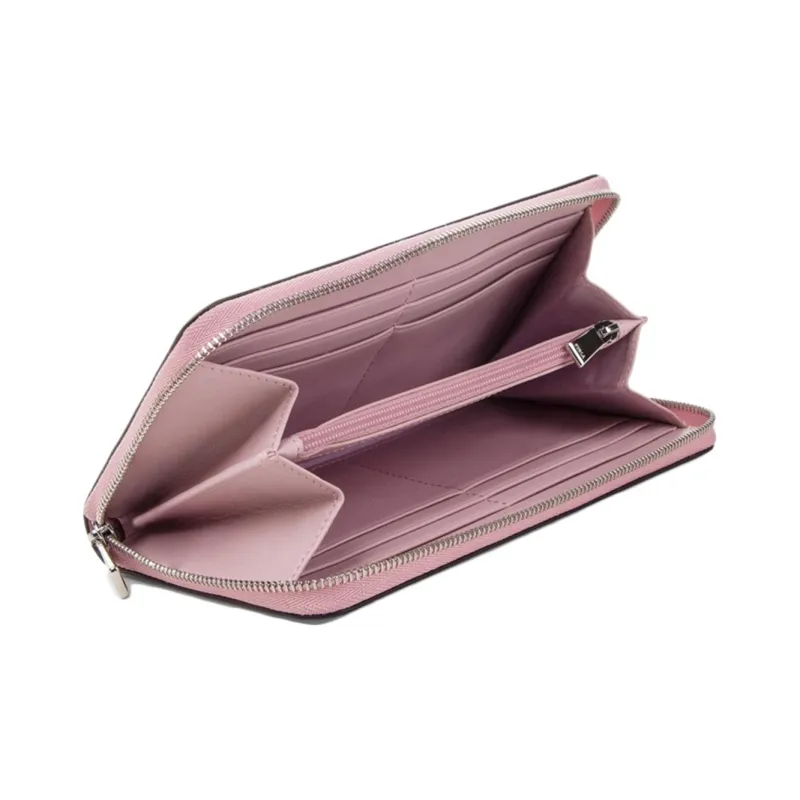 Furla Ginger Leather Wallet Money Clip Clutch Large Size Women's Pink-2
