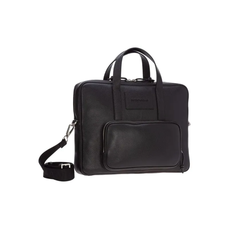 EMPORIO ARMANI Leather Briefcase Men's Black-1