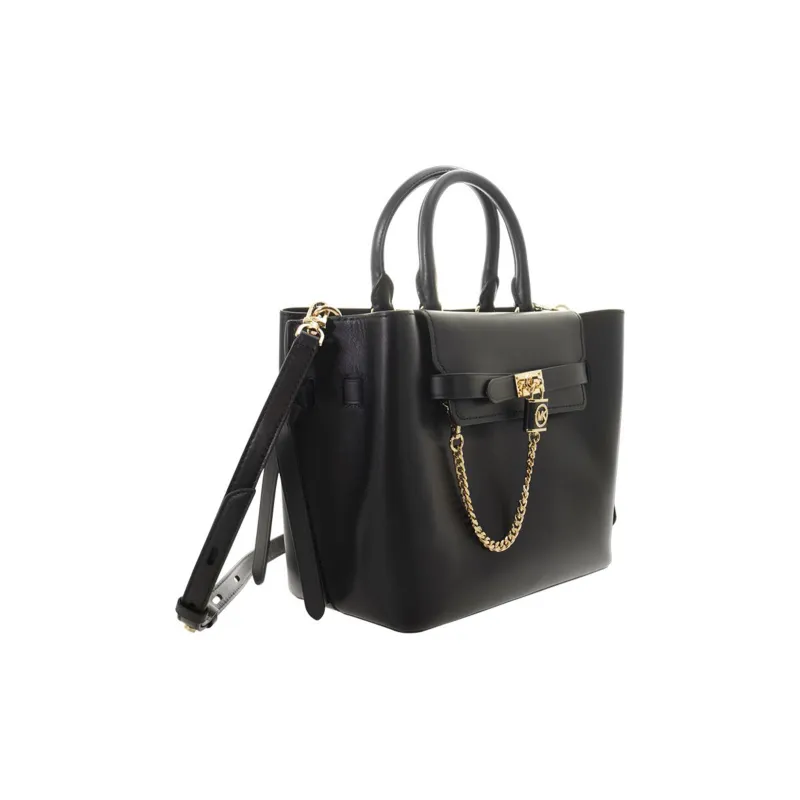 MICHAEL KORS Hamilton Legacy Leather Tote Bag, Shopping Bag, Handbag Tubas Women's Black-1