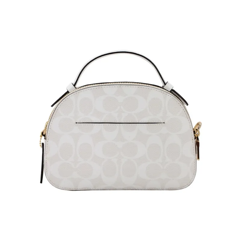 COACH Serena PVC Chinese Steamed Bun Bag Shell Bag Round Bag Portable Crossbody Bag Shoulder Bag Women's White-3