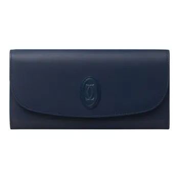 CARTIER Calfskin Wallet, Card Holder Women's Midnight Blue
