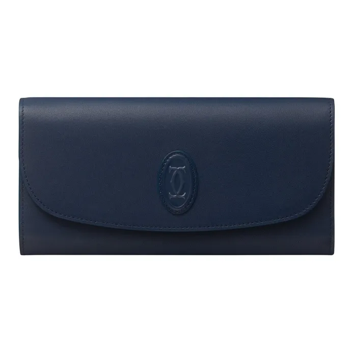 CARTIER Calfskin Wallet, Card Holder Women's Midnight Blue-0