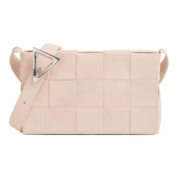 Bottega Veneta CASSETTE Cow Leather One Shoulder Handbag, Crossbody Bag Medium Size Women's Pink