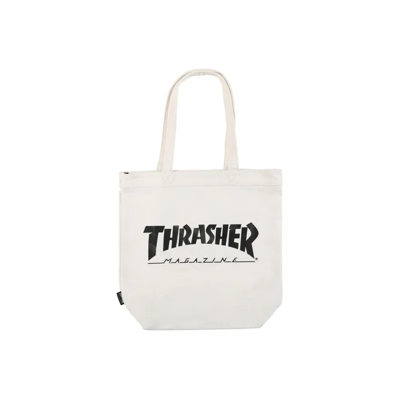 Thrasher Cotton Tote Bag, Shopping Bag, Handbag, Shoulder Bag Regular Unisex Basic White-0