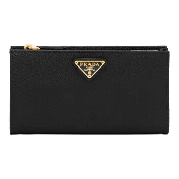 PRADA Saffiano Leather Wallet Women's Black
