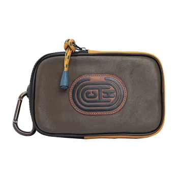 COACH Hybrid Leather Key Pouch Coin Purse Regular Men's Olive Green
