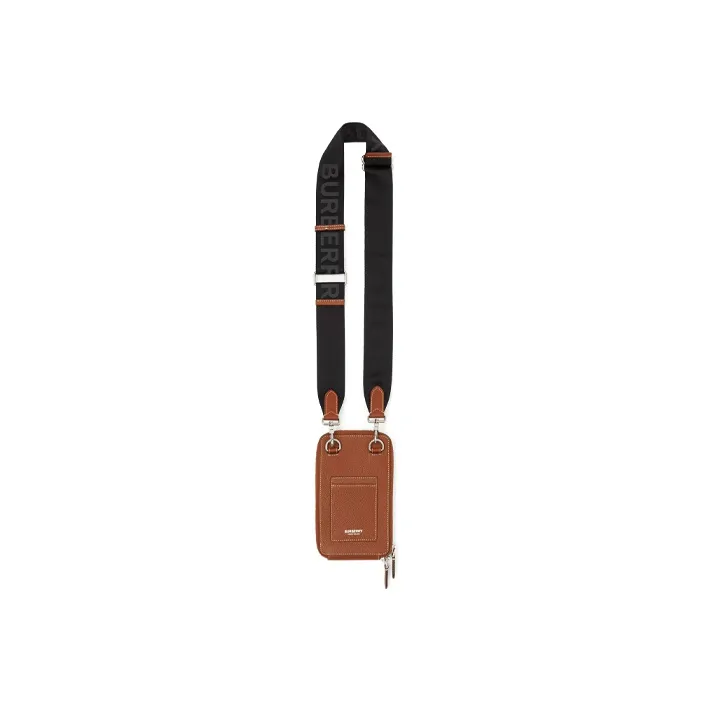 Burberry Grain Texture Leather Protective Case Cell Phone Pouch Unisex Tan-2