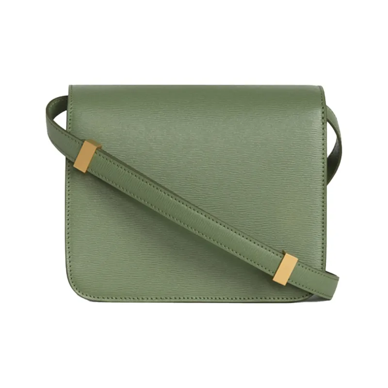 CELINE Classic Bo Cork Grain Cowhide Handbag, Crossbody Bag, Shoulder Bag Women's Light Khaki Green-2