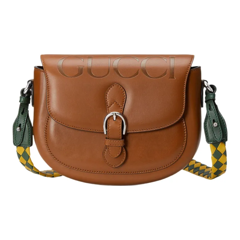 GUCCI Leather Fanny Pack Handbag Shoulder Bag Women's Brown-0
