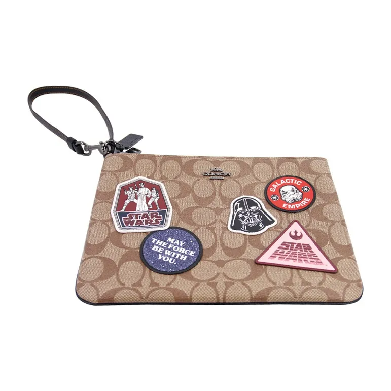 COACH Star Wars Gallery Canvas Wrist Bag Clutch Small Size Unisex Khaki-2