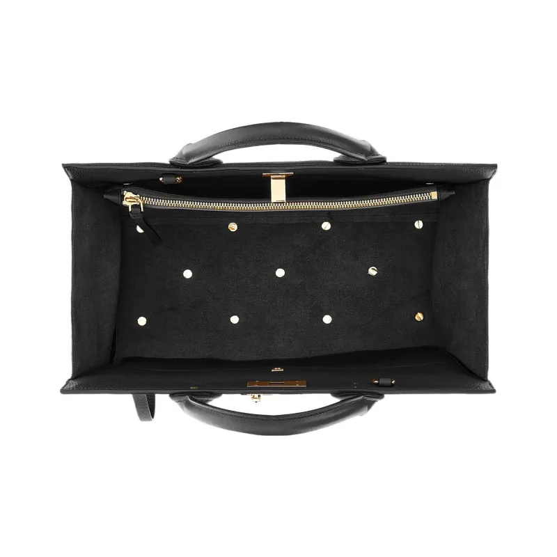 FERRAGAMO Studio Series Stamped Calfskin Handbag Shoulder Bag Women's Black-3
