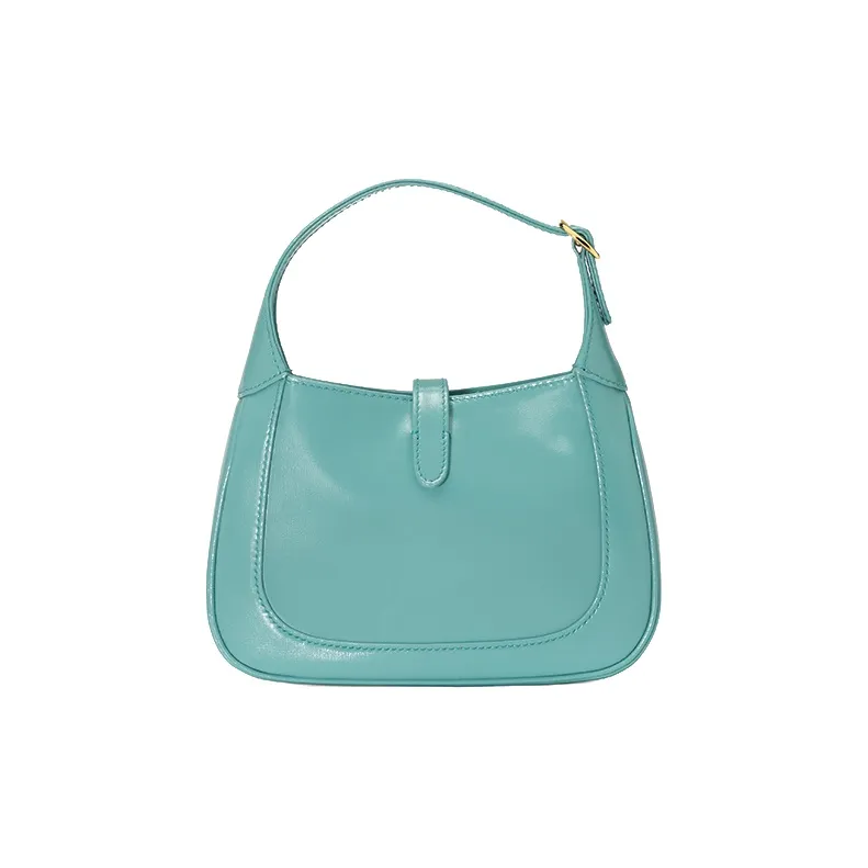 GUCCI Jackie 1961 Leather Crescent Shoulder Bag Shoulder Bag, Crossbody Bag Mini Women's Peacock Blue-3