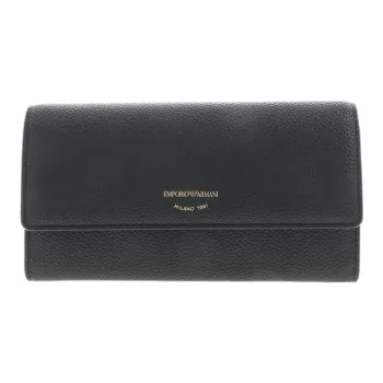 EMPORIO ARMANI Grain Leather Wallet Men's Black