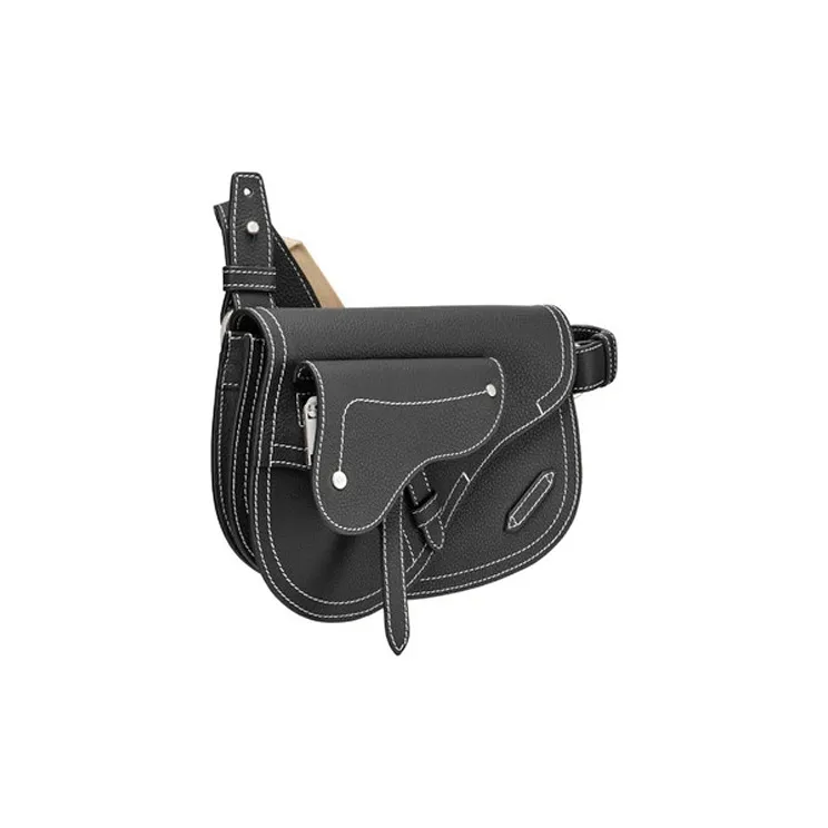 DIOR Grain Calfskin Saddle Bag, Sling Bag, Shoulder Bag, Crossbody Bag Regular Men's Black-1
