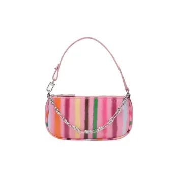 By Far Mini Rachel Cow Leather Shoulder Bag Handbags Shoulder Bags Mini Women's Pink/Multicolor