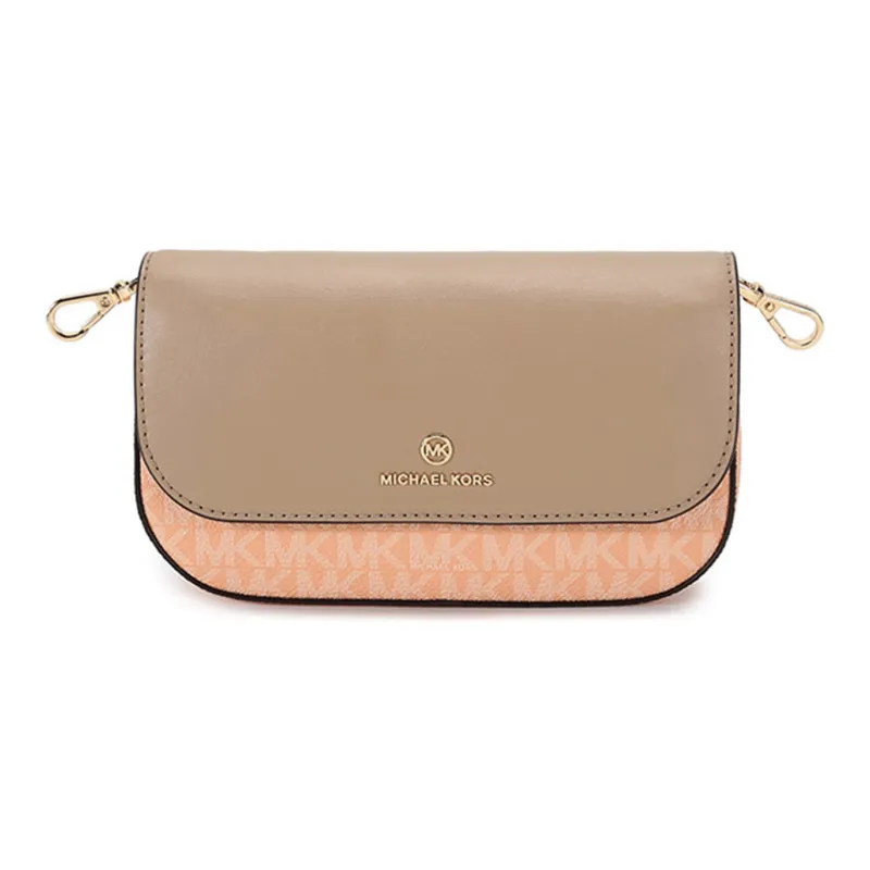 MICHAEL KORS Jet Set Charm Artificial Leather Crossbody Bag, Shoulder Bag Women's Cantaloupe White-4