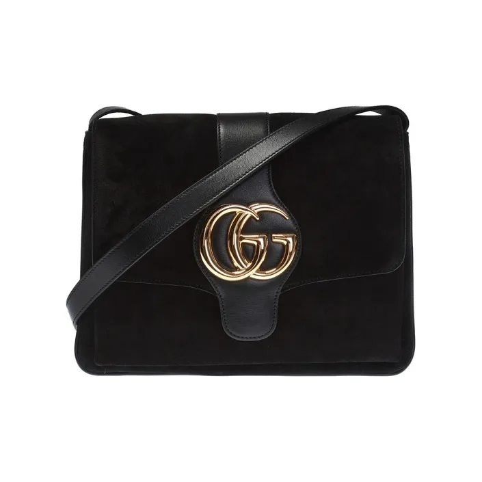GUCCI Arli Cow Leather Crossbody Bag, Shoulder Bag Medium Size Women's Black-0