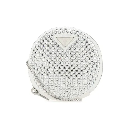 PRADA Fabric One Shoulder Handbag Crossbody Bag Regular Women's White
