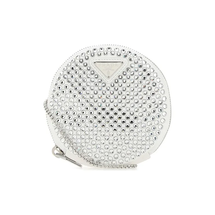 PRADA Fabric One Shoulder Handbag Crossbody Bag Regular Women's White-0