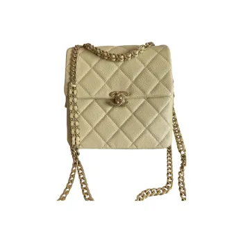 CHANEL 22SS Calfskin Backpack Shoulder Bag, Crossbody Bag Women's Chick Yellow Color