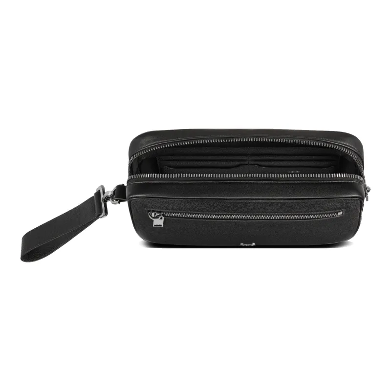 DIOR Grained Calfskin Toiletry Bags Clutches Men's Black-2