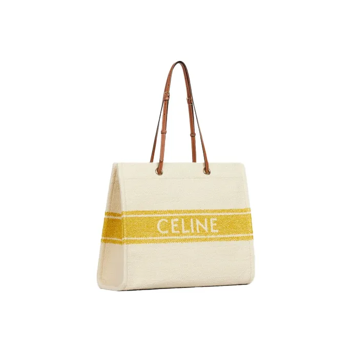 CELINE Fabric With Cow Leather Square Handbag, Tote Bag, Shoulder Bag Women's-1