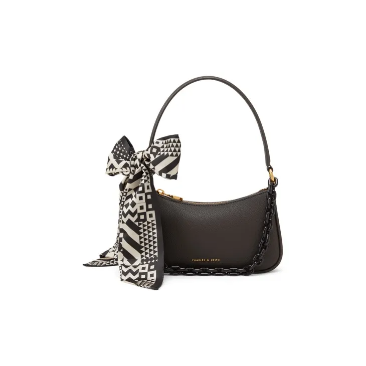 CHARLES&KEITH Fabric Small Square Bag Shoulder Bag Small Size Women's Multicolor-5