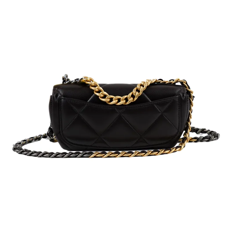CHANEL 19Bag Lambskin Shoulder Bag, Crossbody Bag Women's Black-1
