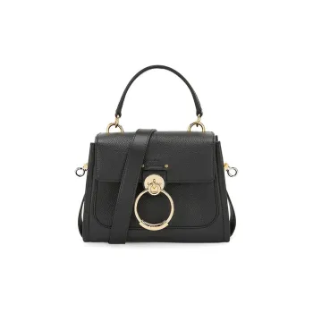 Chloe Tess Cow Leather Handbag, Shoulder Bag, Crossbody Bag Mini Women's Black