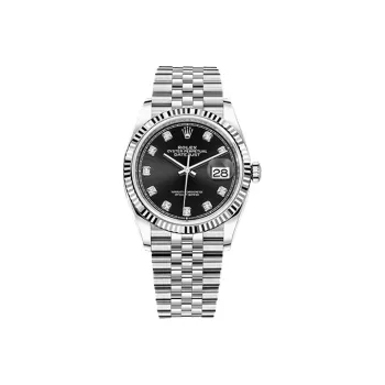 ROLEX Log Series Automatic Mechanical Movement Unisex Watch 36mm Black Dial Oystersteel Case
