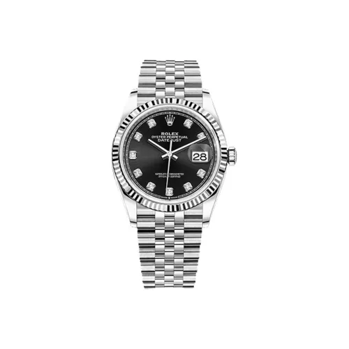 ROLEX Log Series Automatic Mechanical Movement Unisex Swiss Watches 36mm Black Dial Oystersteel Case