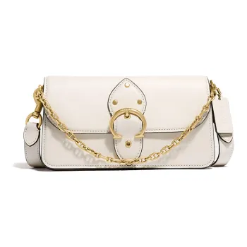 COACH Beat Leather Chain Bag Portable Crossbody Bag Shoulder Bag Women's White