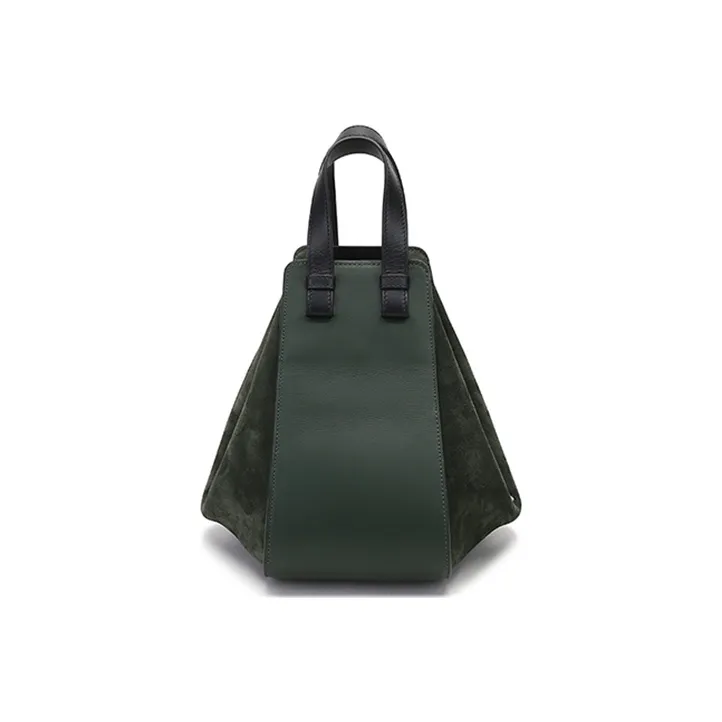 LOEWE Hammock Cow Leather Hammock Bag, One Shoulder Handbag Women's Vintage Green-3